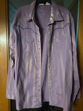 Rock & Republic Purple Button-Down Western Shirt